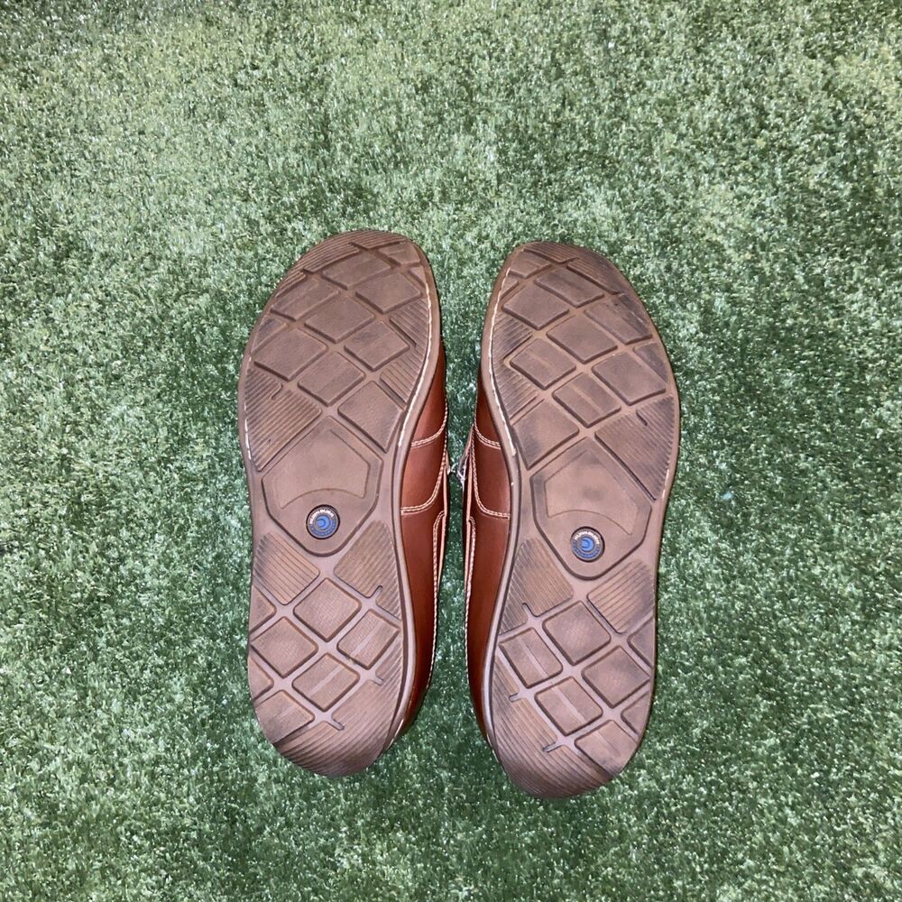 Nunn Bush Men’s 10.5 Shoes Brown Leather Slip On Loafers Moccasin Deck Shoes - Picture 2 of 13